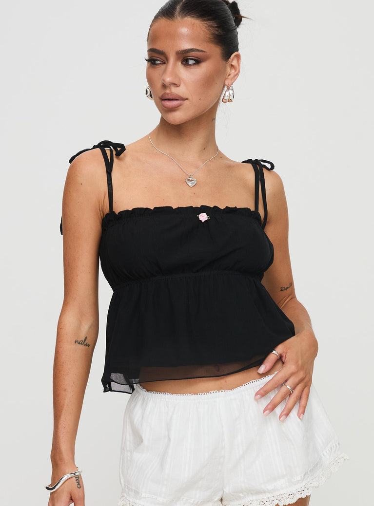 Lucky Girl Top Black