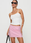 Samanfie Mini Skirt Pink Stripe