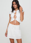 Levana Mini Skirt White