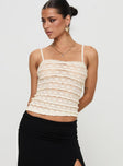 Centuries Lace Cami Top Cream