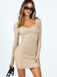 product Princess Polly Crew Neck  Dano Knit Mini Dress Tan