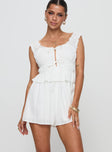 Elestrene Playsuit White