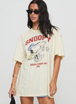 Snoopy Championship Oversized Tee White