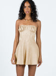 product Princess Polly Asymmetric Neckline Asymmetric Neckline  Lenette Mini Dress Beige