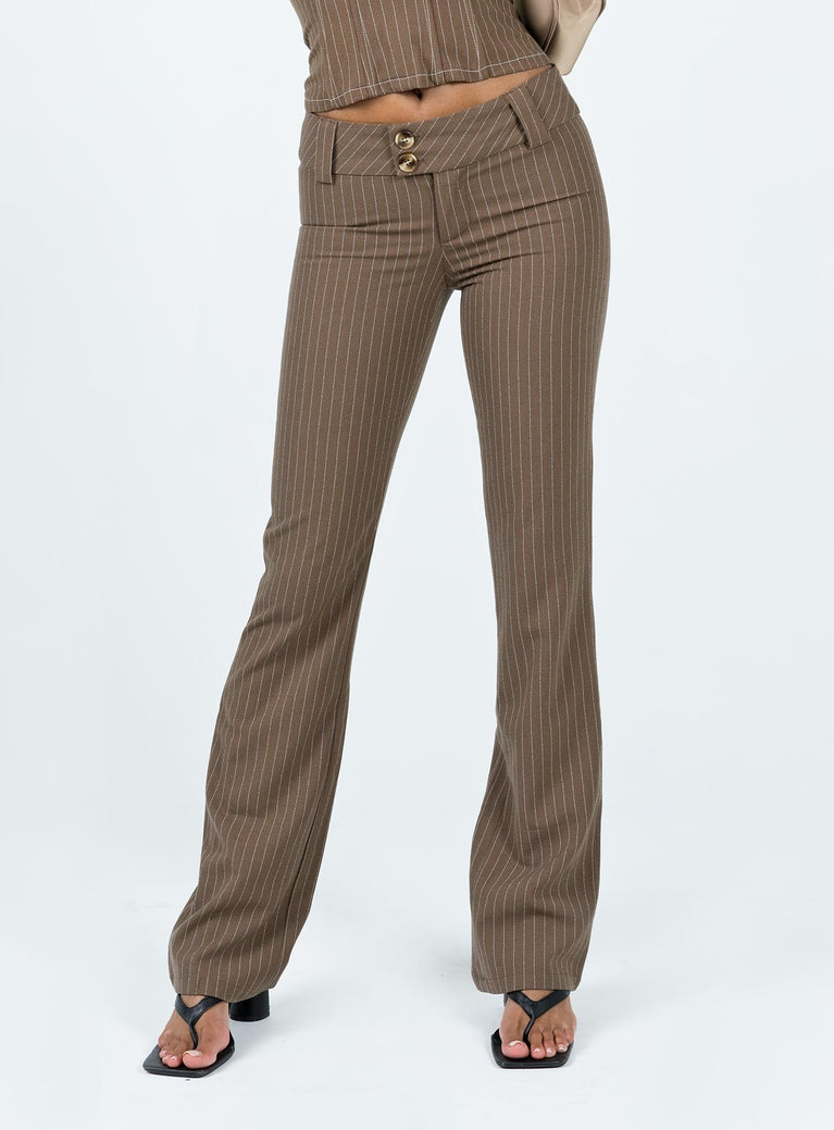 product Princess Polly  Motel Navida Trouser Pinstripe Brown