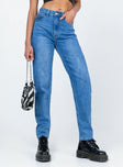 front view of model wearing Princess Polly Seymour Mom Denim Jeans High Waisted 