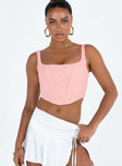 product Princess Polly Sleeveless V-Neck  Eblin Corset Top Pink