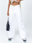 side view of model wearing Princess Polly Miami Vice Pant White 