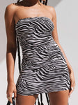 product Princess Polly Asymmetric Neckline  Micah Mini Dress Zebra