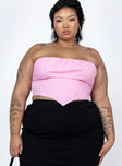 Front view of model wearing  front Princess Polly Sleeveless Sweetheart  Bad Gal Bustier Pink Curve