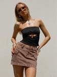 product Zakai Cargo Denim Mini Skirt Brown Princess Polly  Mini Skirts 