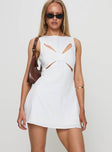 Haizel Cut Out Mini Dress White