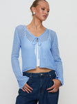 Marisole Tie Front Knit Cardigan Blue