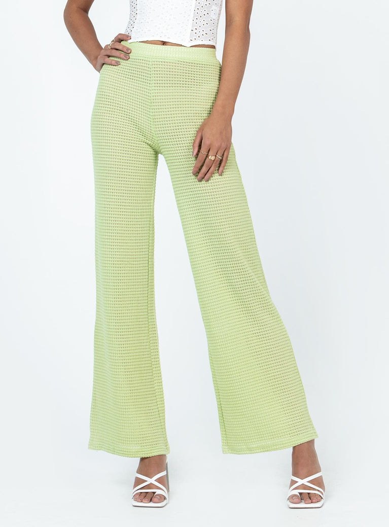 product Princess Polly High Waisted Pants  Santa Monica Knit Pants Green