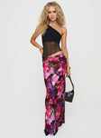   front view of model wearing Princess Polly Joder Maxi Skirt Purple Floral Maxi 