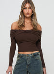 Myrina Long Sleeve Top Brown