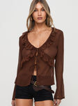 Domanic Frill Top Brown