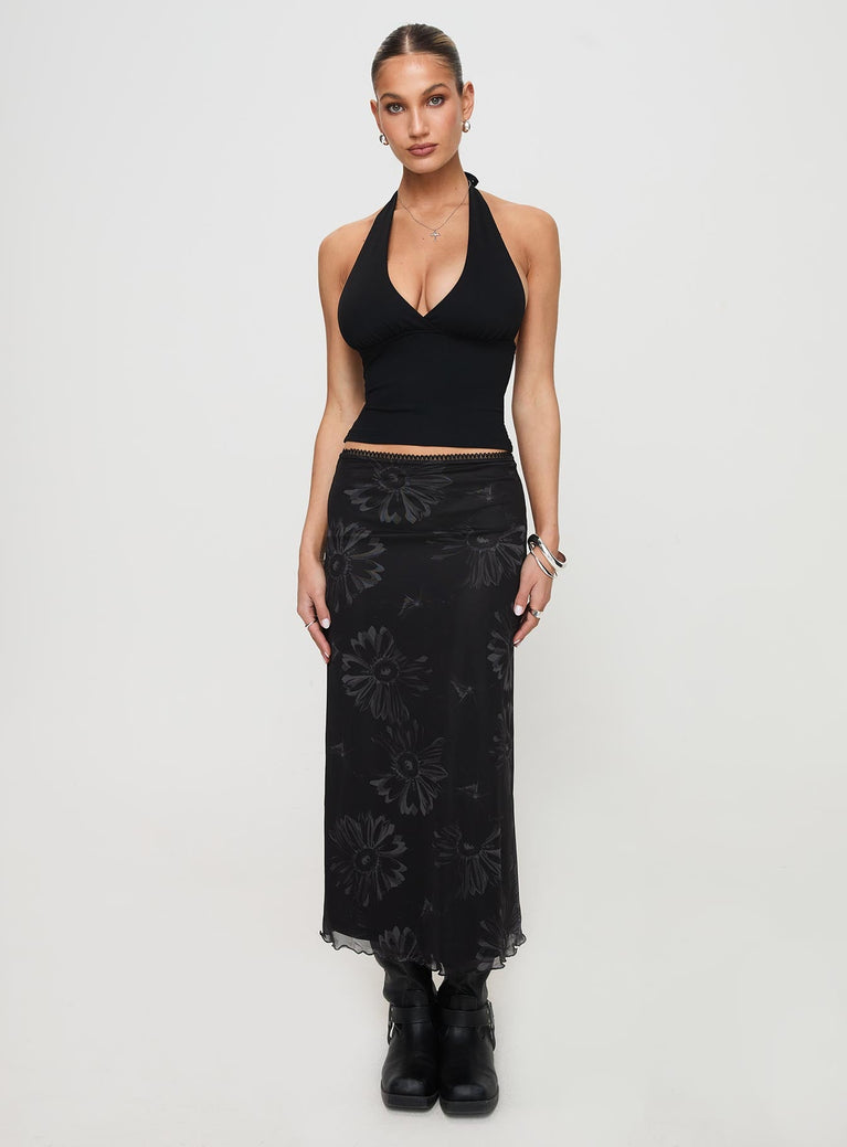 Eleazar Mesh Maxi Skirt Black