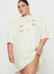 Heart Strong Nightie Sleep Dress Multi Curve