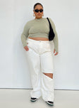 product Princess Polly Mid Rise  Sevina Wide Leg Denim Jeans White Curve