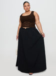 Rennata Gathered Mid Rise Maxi Skirt Black