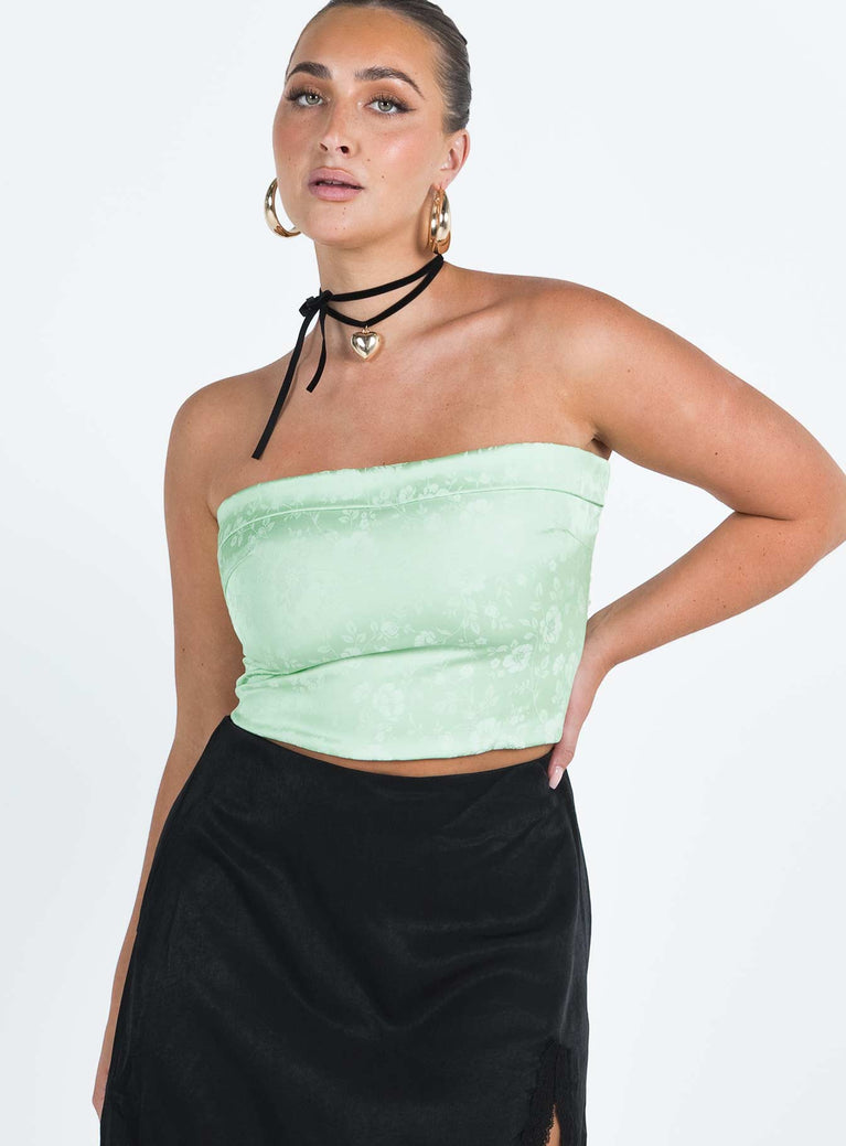 product Princess Polly Short Sleeves Square Neck  Essen Strapless Top Green