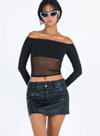 Front view of model wearing  front Bazley Faux Leather Mini Skirt Princess Polly  Mini Skirts 