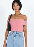 Front view of model wearing  front Princess Polly Half Sleeves Square Neck  Calypsa Drape Top Pink