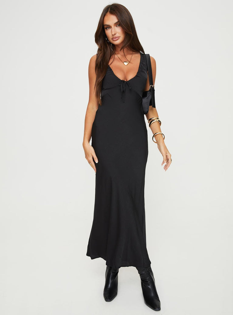 product Princess Polly High Neck  Bareena Bias Cut Maxi Dress Black