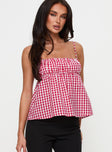 Mirabellah Frill Top Red Gingham