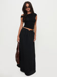 Rennata Gathered Mid Rise Maxi Skirt Black