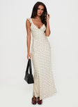 Odeliah Polka Maxi Dress Cream