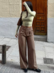 product Princess Polly High Waisted Pants  Archer Pants Brown Lower Impact