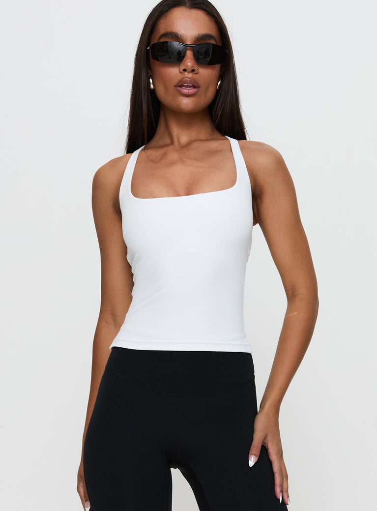 Layup Active Longline Cross Back Top White