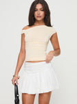 Bubble Broderie Mini Skirt White