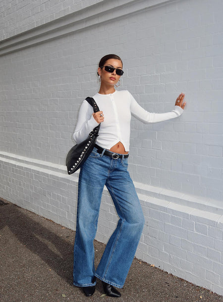Serenitia Mid Rise Relaxed Jeans Mid Blue Wash