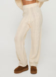 Homey Cable Knit Pants Cream