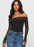 Arsema Off The Shoulder Bodysuit Black Petite