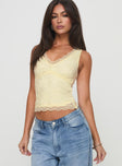 product Princess Polly Sleeveless Asymmetric Neckline  Far Away Top Yellow