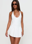 Spirit Pleat Tennis Romper White