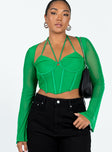 product Princess Polly Sleeveless Asymmetric Neckline  Stimpson Long Sleeve Top Green