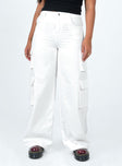 product Princess Polly High Waisted Pants High Waisted Pants  Alexis Cargo Pants White