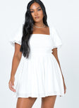 front view of model wearing Princess Polly Dani Mini Dress White 