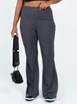 Front view of model wearing  front Princess Polly High Waisted Pants  Vellgrove Pants Grey