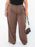 product Princess Polly High Waisted Pants  Archer Pants Brown Curve