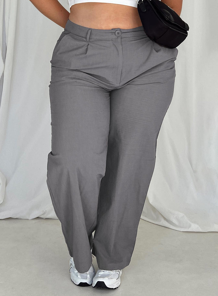 product Princess Polly Low Rise Pants Low Rise Pants High Waisted Pants  Betsy Pants Grey Curve