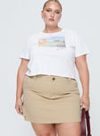   front view of model wearing Princess Polly Lydie Cargo Mini Skirt Beige Curve Mini Skirts 