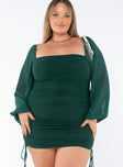 product Princess Polly Asymmetric Neckline  Aleena Mini Dress Green Curve