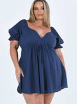 product Princess Polly Asymmetric Neckline  Blissful Mini Dress Navy Curve