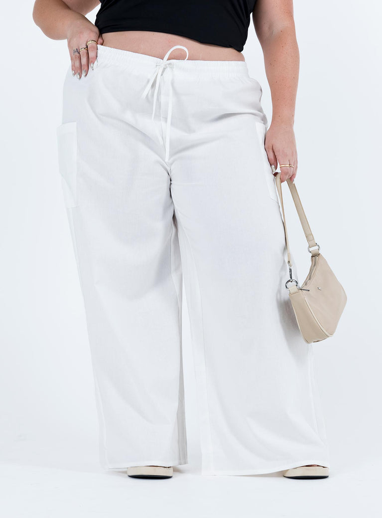 product Princess Polly High Waisted Pants  Brunie Pants White Curve